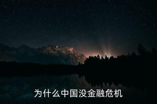 政府為什么不承認經(jīng)濟危機，為什么中國沒有金融危機