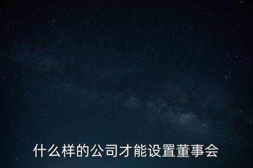 什么樣的公司才能設(shè)置董事會(huì)