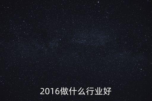 2016做什么行業(yè)好