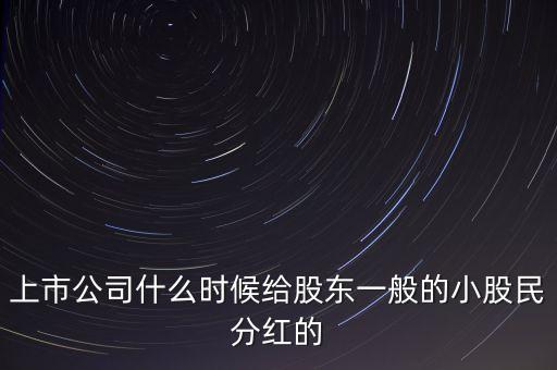 上市公司什么時(shí)候給股東一般的小股民分紅的