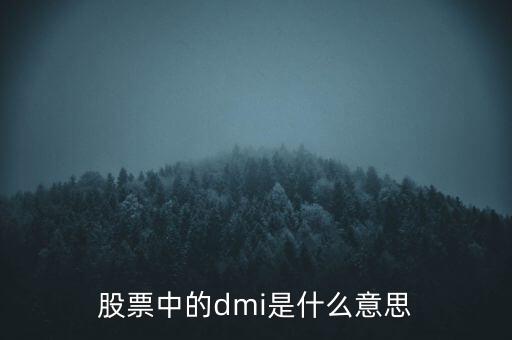 股票軟件里dmi什么意思，股票dmi是什么意思