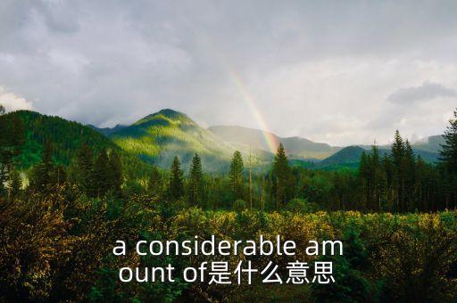 a considerable amount of是什么意思