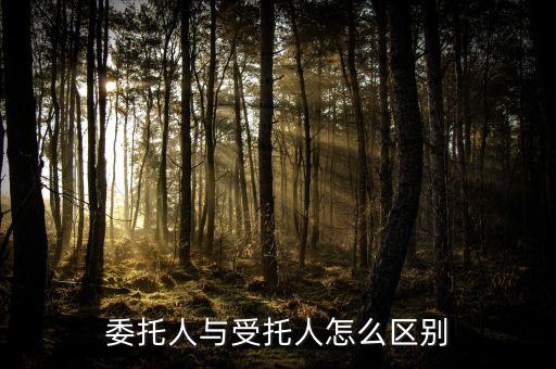 委托人與受托人怎么區(qū)別