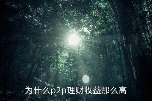 為什么p2p理財收益那么高