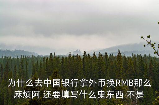 為什么去中國(guó)銀行拿外幣換RMB那么麻煩阿 還要填寫(xiě)什么鬼東西 不是