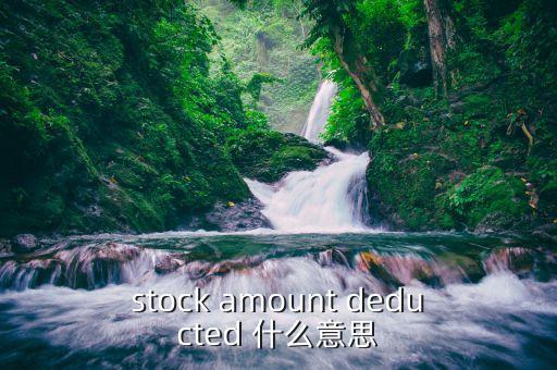 stock amount deducted 什么意思