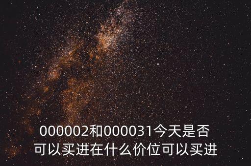 000002和000031今天是否可以買進(jìn)在什么價(jià)位可以買進(jìn)