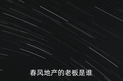 春風(fēng)地產(chǎn)的老板是誰