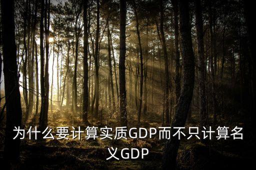 為什么要計算實質(zhì)GDP而不只計算名義GDP