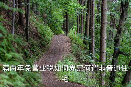 滿兩年免營業(yè)稅如何界定何謂非普通住宅