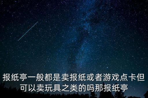 報紙亭一般都是賣報紙或者游戲點卡但可以賣玩具之類的嗎那報紙亭