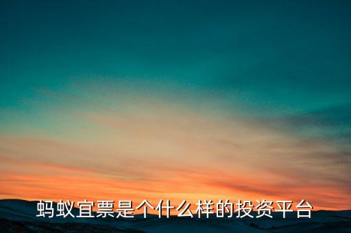 螞蟻宜票是個(gè)什么樣的投資平臺(tái)