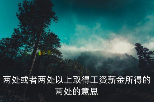 在兩地取得所得是什么意思，兩處或者兩處以上取得工資薪金所得的兩處的意思