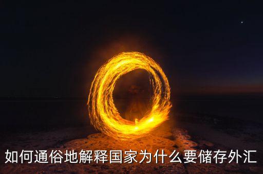 如何通俗地解釋國(guó)家為什么要儲(chǔ)存外匯