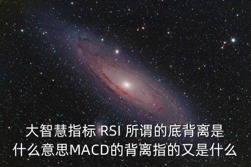 大智慧指標(biāo) RSI 所謂的底背離是什么意思MACD的背離指的又是什么