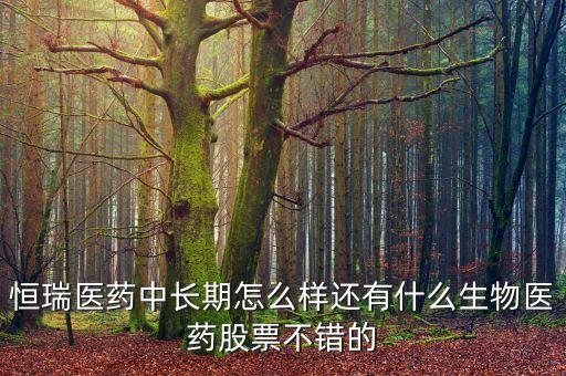 恒瑞醫(yī)藥中長期怎么樣還有什么生物醫(yī)藥股票不錯的