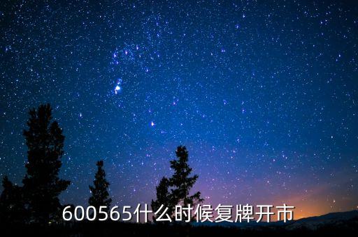 漢邦高科什么時候開盤，600565什么時候復(fù)牌開市