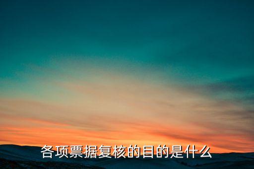 各項(xiàng)票據(jù)復(fù)核的目的是什么