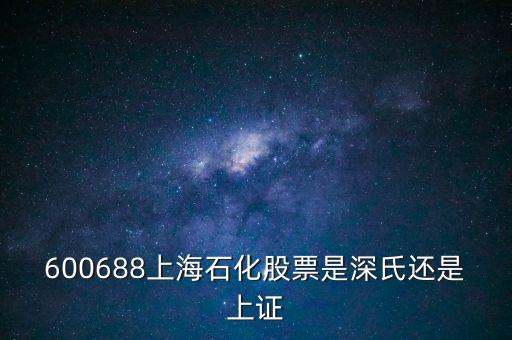 600688上海石化股票是深氏還是上證