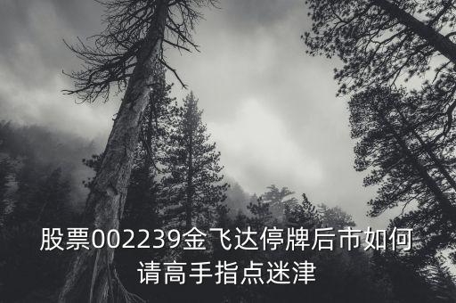 股票002239金飛達(dá)停牌后市如何請高手指點(diǎn)迷津