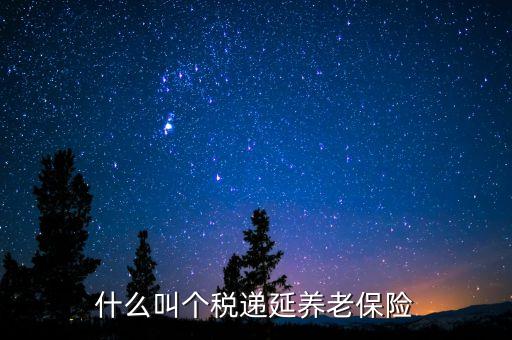 什么叫個稅遞延養(yǎng)老保險