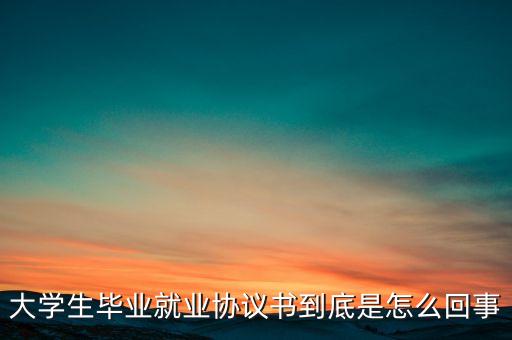 大學生畢業(yè)就業(yè)協(xié)議書到底是怎么回事