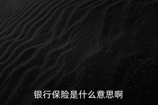 銀行保險是什么意思啊