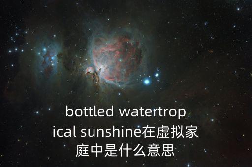 虛擬的個人一手住房是什么意思，bottled watertropical sunshine在虛擬家庭中是什么意思