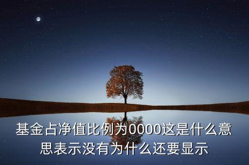 基金占凈值比例為0000這是什么意思表示沒有為什么還要顯示