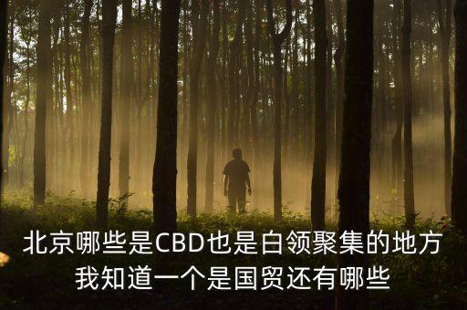 什么是cbd白領，北京哪些是CBD也是白領聚集的地方我知道一個是國貿還有哪些