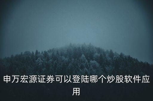 申萬(wàn)宏源證券可以登陸哪個(gè)炒股軟件應(yīng)用