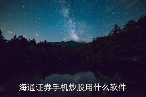 什么股票軟件進(jìn)去可以海通證，海通證券手機(jī)炒股用什么軟件