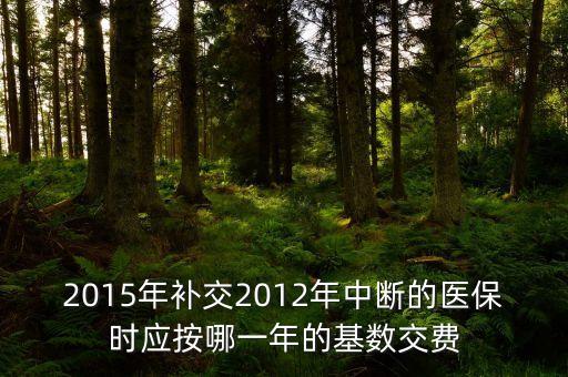 2015年補(bǔ)交2012年中斷的醫(yī)保時(shí)應(yīng)按哪一年的基數(shù)交費(fèi)