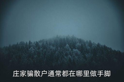 莊家騙散戶通常都在哪里做手腳