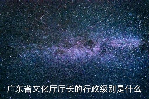 張玉良是什么級別的，廣東省文化廳廳長的行政級別是什么