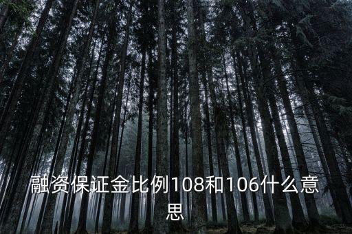 融資保證金比例108和106什么意思