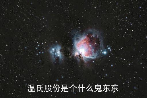 溫氏股份是個(gè)什么鬼東東