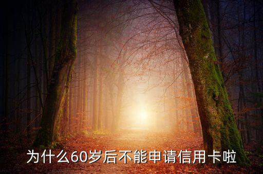 為什么60歲后不能申請(qǐng)信用卡啦