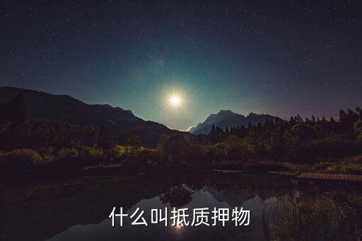 什么叫抵質(zhì)押物