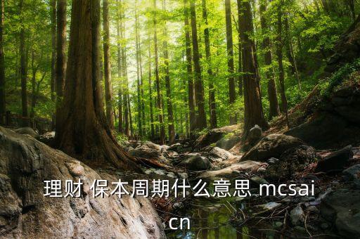 理財(cái) 保本周期什么意思 mcsaicn