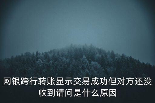 跨行轉(zhuǎn)帳十幾天未收到什么原因，跨行轉(zhuǎn)賬為什么我等了快十天了 還沒收到