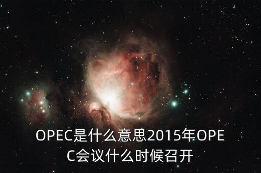 OPEC是什么意思2015年OPEC會議什么時候召開