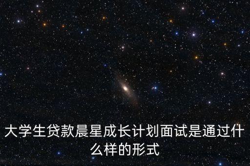 大學生貸款晨星成長計劃面試是通過什么樣的形式