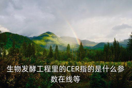 生物發(fā)酵工程里的CER指的是什么參數(shù)在線等