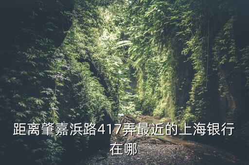 上海銀行在長沙什么地方，距離肇嘉浜路417弄最近的上海銀行在哪