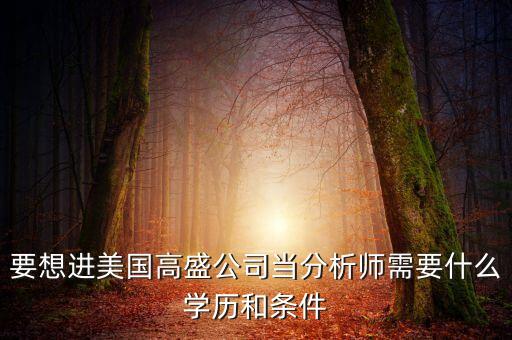 高盛一般招什么樣本科，要想進(jìn)美國高盛公司當(dāng)分析師需要什么學(xué)歷和條件