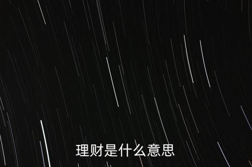 理財(cái)是什么意思