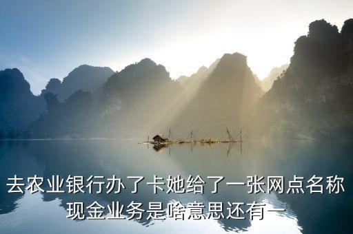 去農(nóng)業(yè)銀行辦了卡她給了一張網(wǎng)點(diǎn)名稱現(xiàn)金業(yè)務(wù)是啥意思還有一