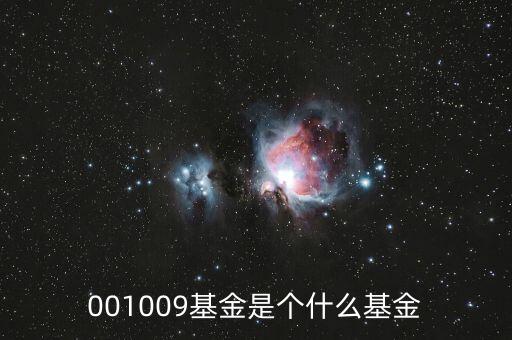 001009是什么基金，001009基金凈值查詢今天