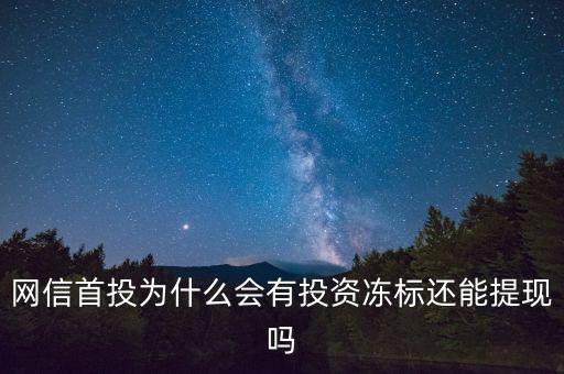 網(wǎng)信首投為什么會有投資凍標(biāo)還能提現(xiàn)嗎